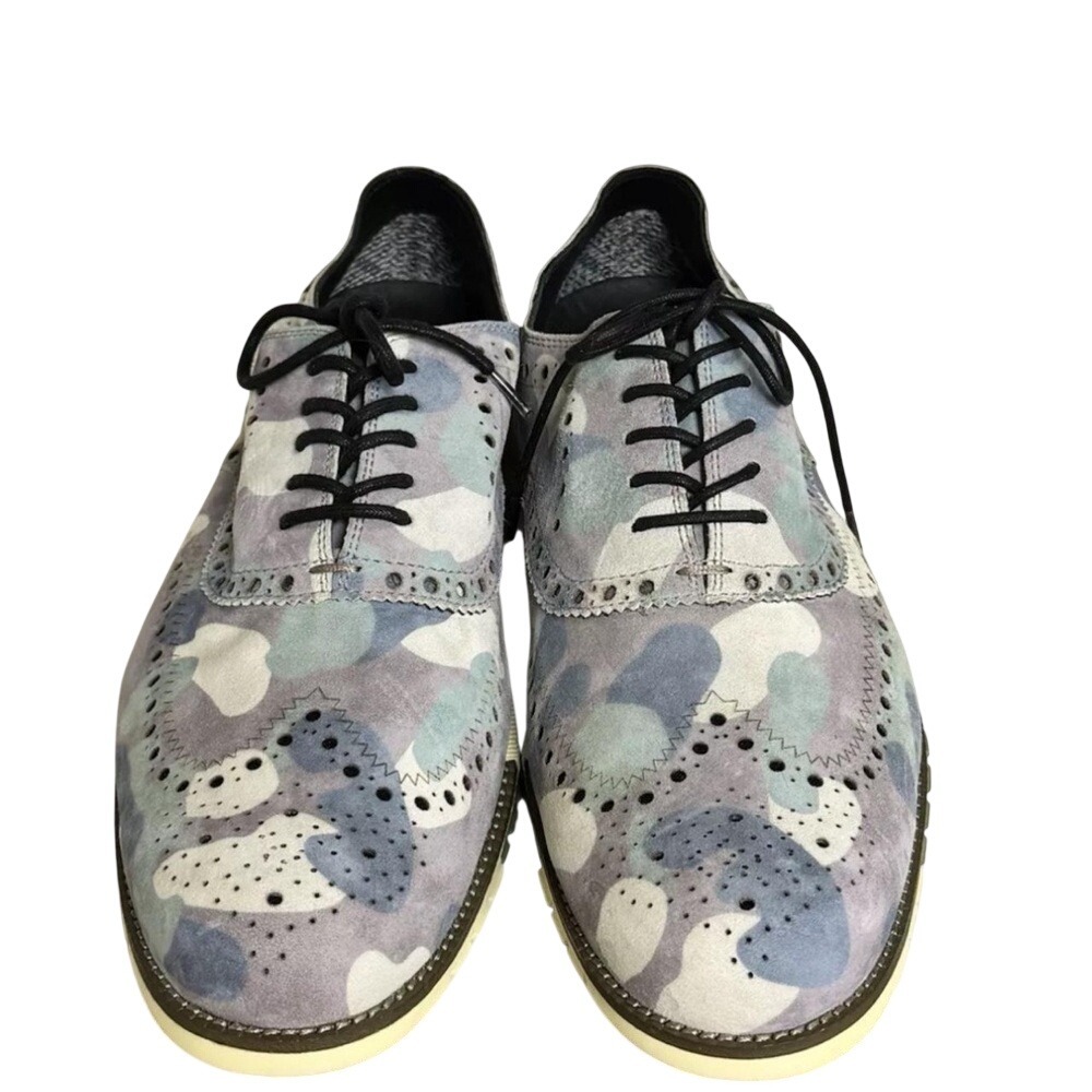 Cole Haan Zerogrand Golf Shoes Camo Suede Bill Murray Custom Mens Wingtip Cleats